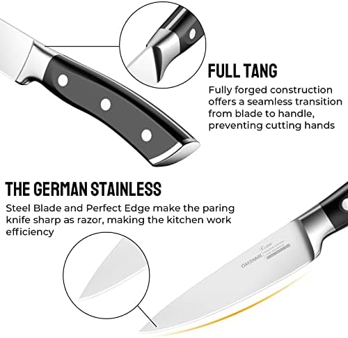 OAKSWARE 4 Inch Classic Paring Knife, German Steel Small Kitchen Knife - Image 2