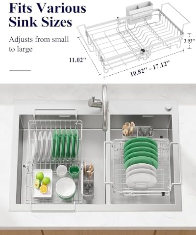 Kitsure Expandable in-Sink or Over-Sink Dish Drying Rack - Image 2