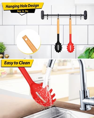Silicone Pasta Fork, Pasta Spoon Server - Image 6