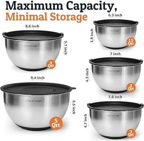 Priority Chef Stainless Steel Mixing Bowls - Image 3