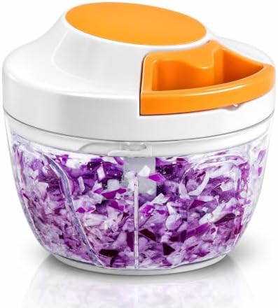 Manual Food Processor & Vegetable Chopper, Hand Pull String Garlic Mincer Onion by MAMICOOKER