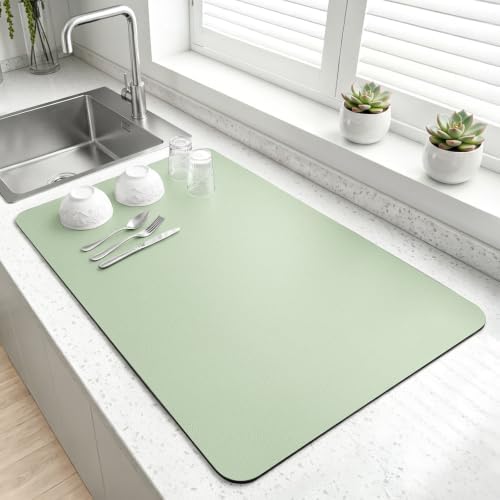 LOPNUR Large Dish Drying Mat for Kitchen Counter, Sage Green by LOPNUR