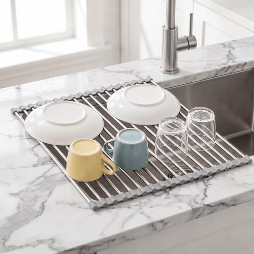 Folding Drainer Rack, 17.5 x 13.1 Inch, Fits 16.5 Inch Basin, Heavy Duty by Corlekala