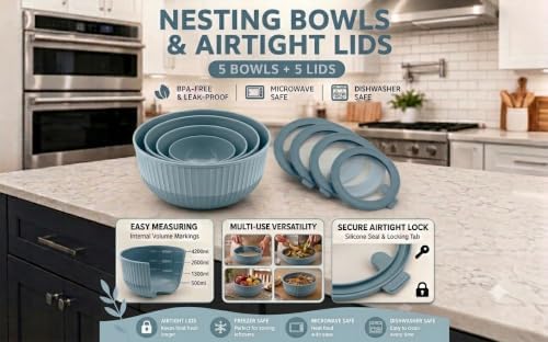 Dora Plastic Mixing Bowls with Lids - Image 2