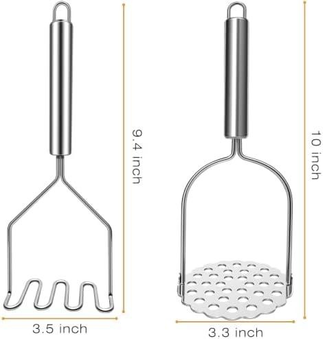 2 Pcs Potato Smasher, Mashed Potato Masher, Stainless Steel Masher Kitchen Tool - Image 3