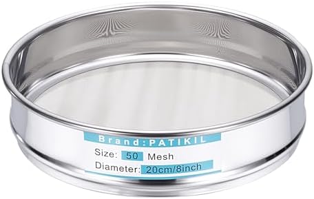 PATIKIL 45 Mesh Lab Sieve, 7.9" Diameter Sifting Screen 304 Stainless Steel by PATIKIL