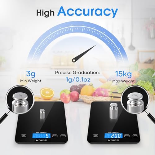 KOIOS Food Scale, 33lb/15Kg Digital Kitchen Scale - Image 3