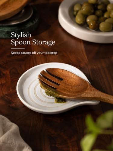 LAUCHUH Spoon Rest for Stove Top, Ceramic Spoon Holder for Kitchen Counter - Image 6