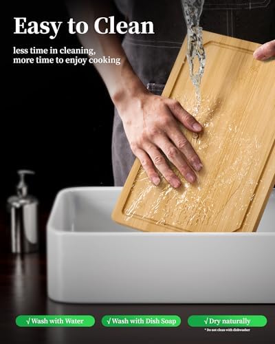 Kitsure Bamboo Cutting Board for Chopping & Serving - Image 7