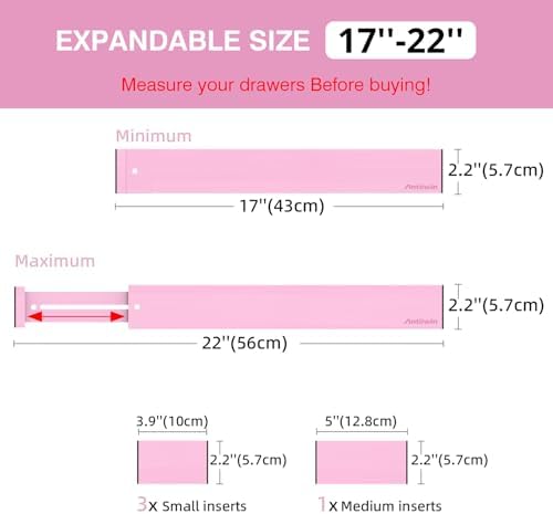 ANTOWIN Expandable Bamboo Drawer Dividers, Fits 17.6-21.6" Drawers - Image 5