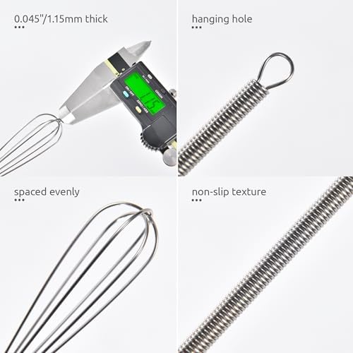 U-Taste Small Mini Whisks for Cooking, 18/8 Stainless Steel 7" Wisking Tool - Image 6