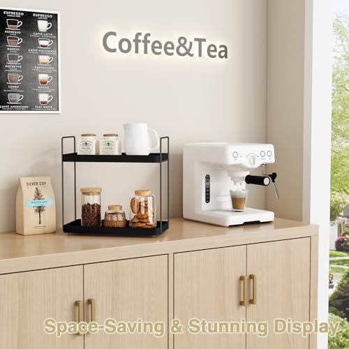 Forbena Black Bathroom Counter Organizer, Tiered Bathroom Organizer Countertop - Image 3