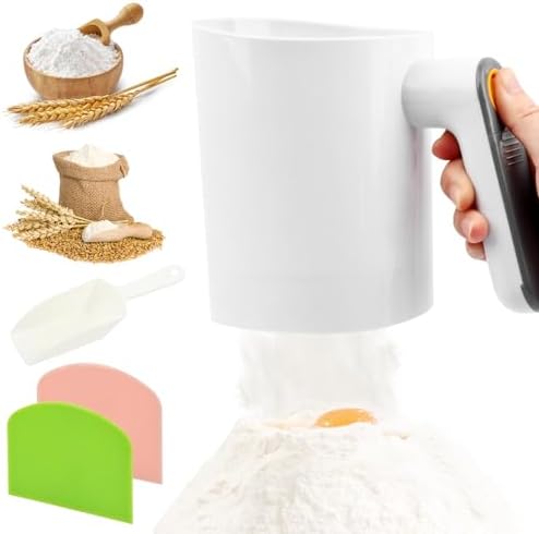 Electric Flour Sifter for Baking, 4 Cup Battery Operated Flours Sieve Cup - Image 2