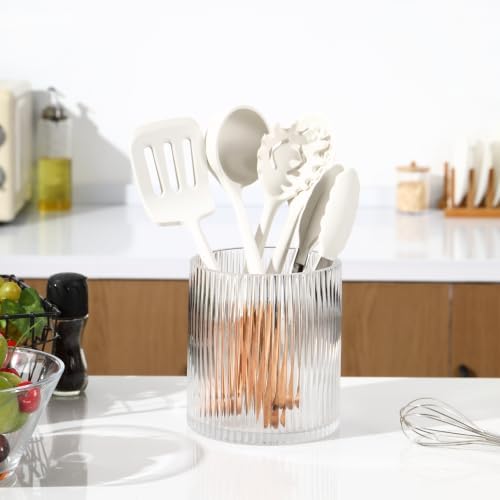 Clear Utensil Holder, 6.3" Glass Kitchen Utensil Holder - Image 6