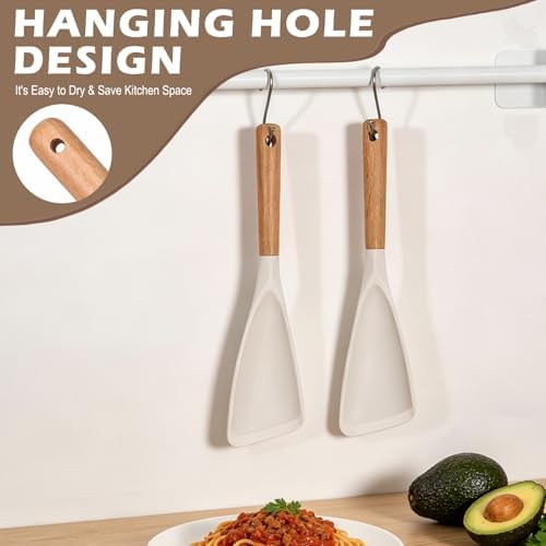 Cooking Spoon for Nonstick Cookwares, Wood Handle Spoon for Stirring - Image 4