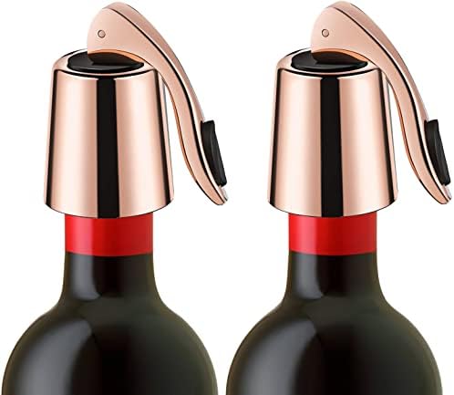 2-Pack Wine Stoppers, Airtight Seals to Keep Wine Fresh, Easy Press-to-Seal by ERHIRY