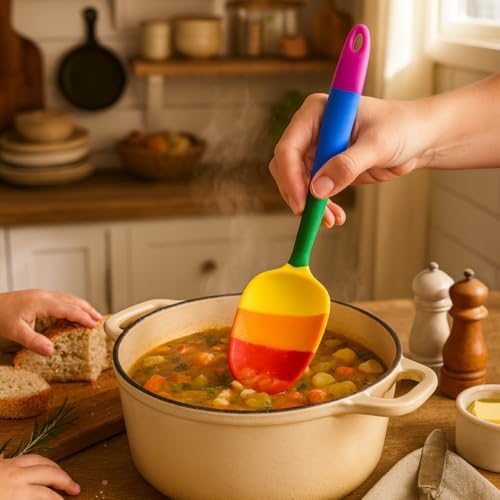 Cooking With Pride Non-Stick Spoon Spatula, Heat-Safe Silicone With Iron Core - Image 4