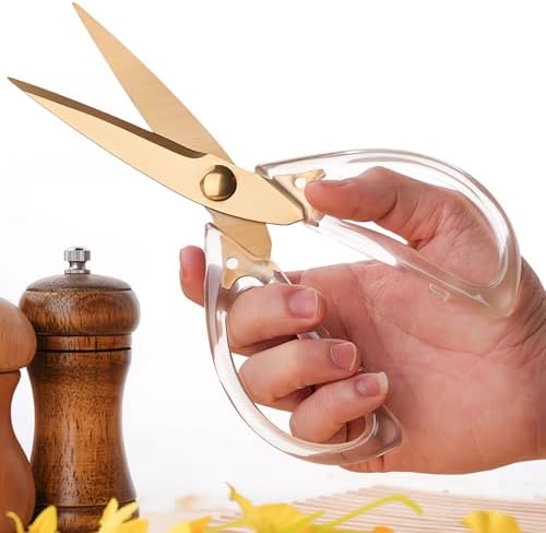 Jasni Transparent Handle Stainless Steel Sharp Powerful Kitchen Scissors - Image 2