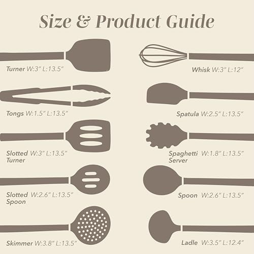 COOK WITH COLOR Silicone Cooking Utensils, Kitchen Utensil Set, Cooking Utensils - Image 6
