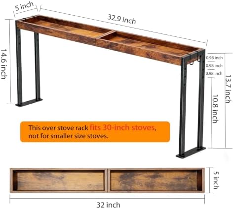 Spice Rack Shelf for 30-inch Kitchen Stove, Over the Stove Shelf - Image 2