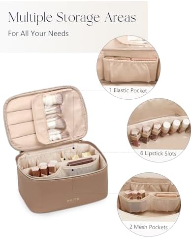 Prite Makeup Bag Travel Cosmetic Case, Toiletry Bag Organizer - Image 5