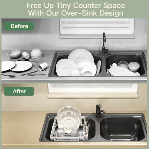 MAJALiS White Expandable Dish Drying Rack Over Sink - Image 3