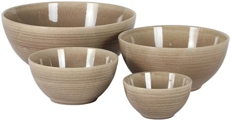 Gibson Elite Maple Grove 4-Piece Stoneware Nesting Bowl Set, Reactive Glaze by GibsonHomewares