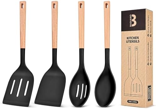 Badiano Cooking Utensils for Nonstick Cookwares, Large Spatula&Spoon by BADIANO