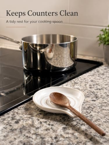 LAUCHUH Spoon Rest for Stove Top, Ceramic Spoon Holder for Kitchen Counter - Image 4
