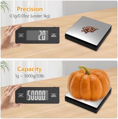 Digital Food Scale with Detachable Display, Metallic Black 1g Precision - Image 4