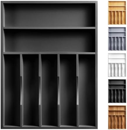Kitchen Bamboo Silverware Organizer, Kitchen Drawer Organizer by oridom