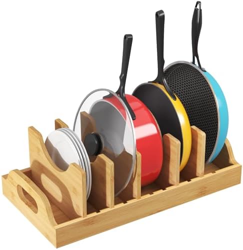 Lifewit Bamboo Lid Organizers for Inside Cabinet by Lifewit