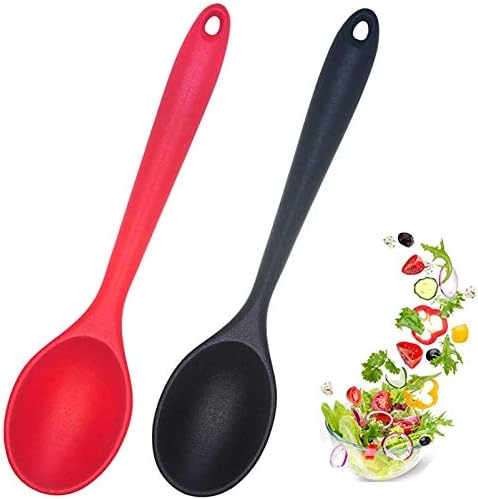 2 Pcs Silicone Nonstick Mixing Spoon, 10.6Inch Silicone Spoons by Ecerangus
