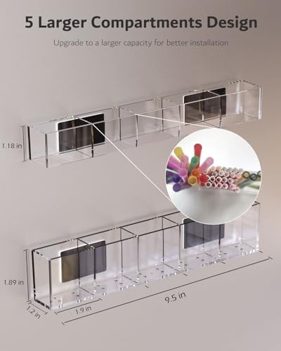Magnetic Acrylic Straw Holder for Fridge - Image 2