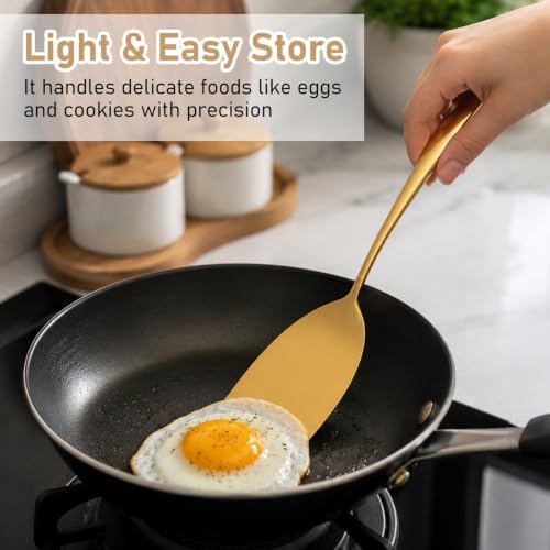 9.72-Inch Mini Spatula Thin Edge Metal Flat Turner Stainless Steel - Image 5