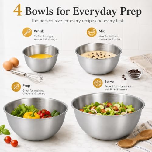 Stainless Steel Mixing Bowls Set - Image 4