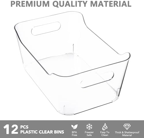 Tiawudi 12 Pack Plastic Storage Bins, Pantry Organizer, Shelf and Fridge - Image 5