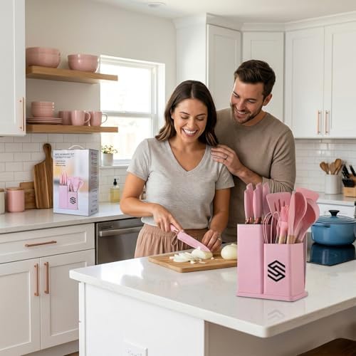 19 PCS Pink Silicone Cooking Utensils Set - Image 5