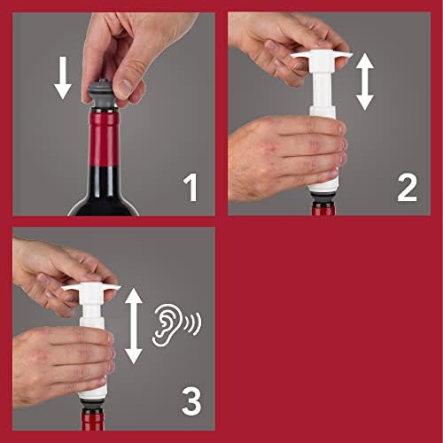 Original Vacu Vin Vaccuum Wine Saver White w 4 Stoppers - Image 5