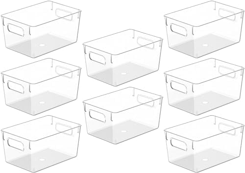 Clear Plastic Storage Bins, Pantry Organizers and Storage Containers Fridge by CONTROLKITCHEN