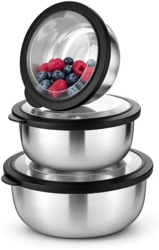 P&P CHEF Mixing Bowls with Lids Set of 3 by PPCHEF