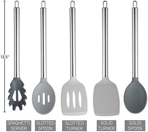 COOK WITH COLOR Silicone Cooking Utensils, Kitchen Utensil Set, Cooking Utensils - Image 4