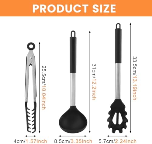 3PCS Spaghetti Spoon, Pasta Fork and Tong, - Image 2