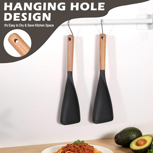 Cooking Spoon for Nonstick Cookwares, Wood Handle Spoon for Stirring - Image 4
