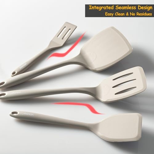 Silicone Spatula Set, 600°F Heat Resistant Silicone Spatula Turner Flipper - Image 4