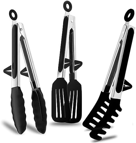 9" Kitchen Tongs for cooking by TOWINGO