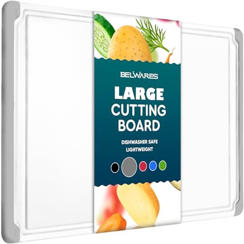 Large Plastic Cutting Board for Kitchen, 18-Inch Reversible Chopping Board by Belwares