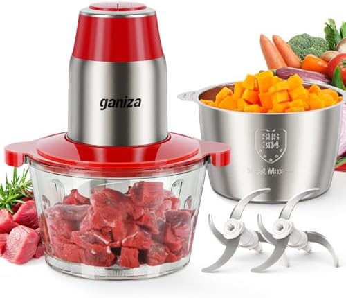 Ganiza Food Processors with 2 Bowls, 450W Meat Grinder Vegetable Chopper by Ganiza