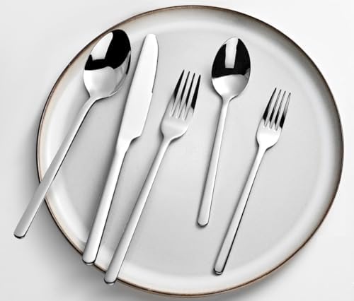 KINGSTONE Silverware Set, 5 Piece Flatware Cutlery Set - Image 5