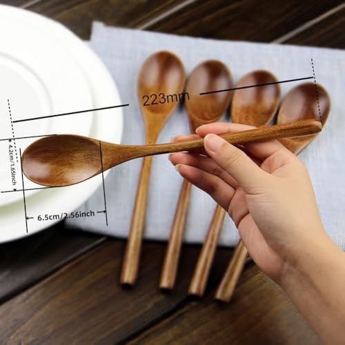 AOOSY 9 In Wooden Spoons for Eating - Image 3
